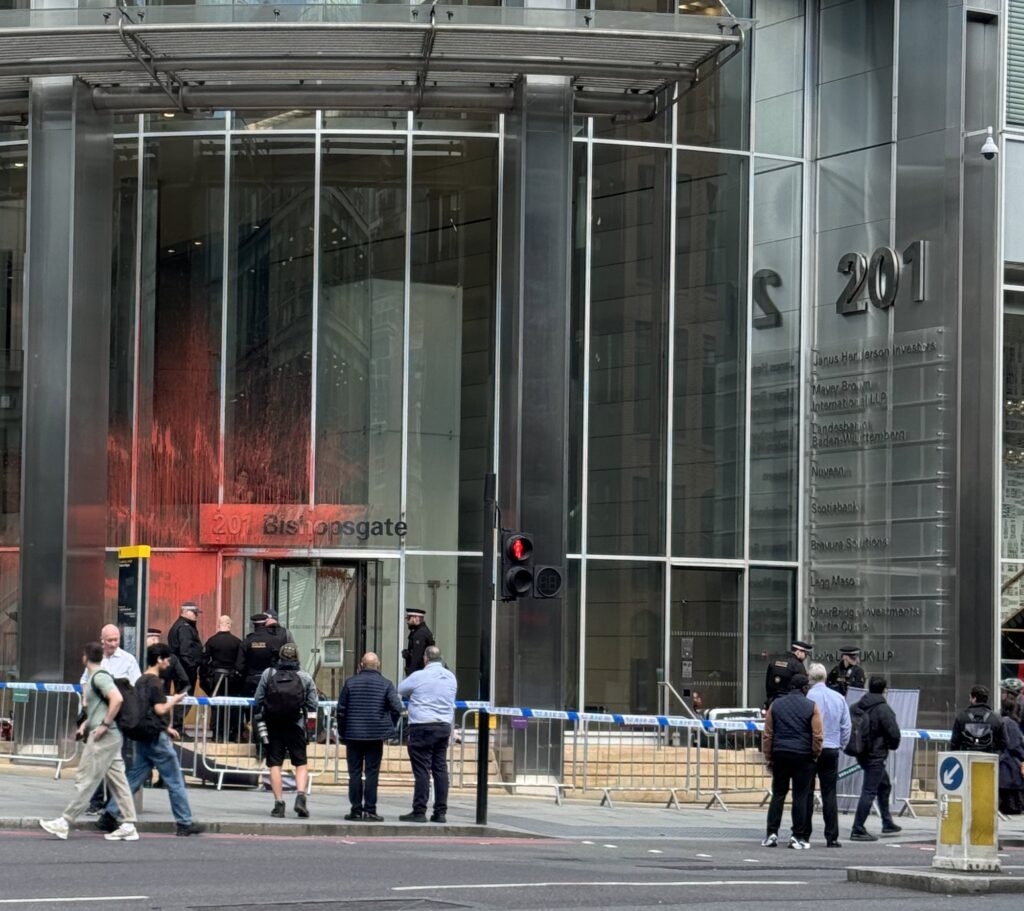 201 Bishopsgate: Protest Activities by Palestine Action