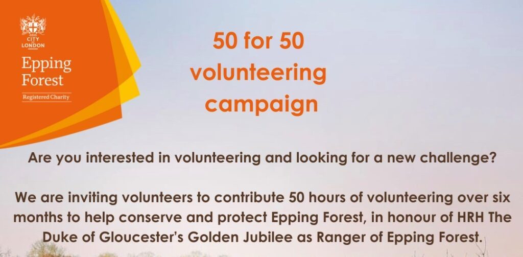 Epping Forest: 50 for 50 Volunteer Challenge!